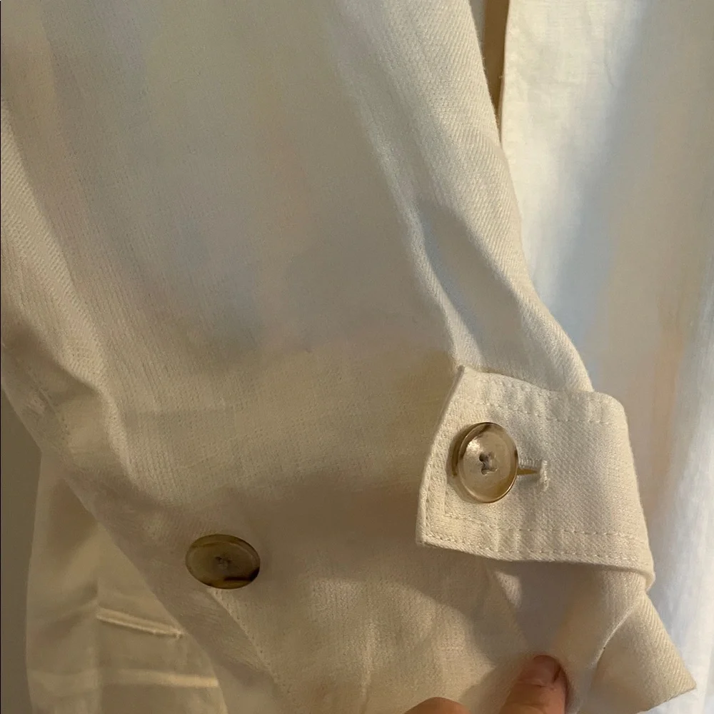Banana Republic Cream Linen Trench Coat - Picture 7 of 7